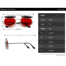 Load image into Gallery viewer, Flat Top Clamshell Goggles Round Brand Designer Metal Retro Men Women Flip Up Sun Glasses Vintage Gothic Steampunk Sunglasses