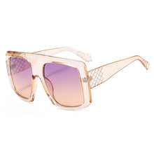 Load image into Gallery viewer, Flat Top Oversize Square Sunglasses Women Retro Gradient Sun Glasses Leopard Big Frame Vintage Sunglasses Eyewear UV400