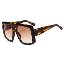 Load image into Gallery viewer, Flat Top Oversize Square Sunglasses Women Retro Gradient Sun Glasses Leopard Big Frame Vintage Sunglasses Eyewear UV400