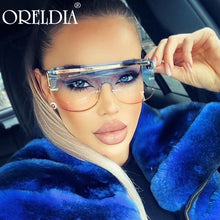 Load image into Gallery viewer, Flat Top Sunglasses Men And Women Retro Black Sunglasses Oversized Rimless Gradient Glasses 2023 Latest Sunglasses UV400