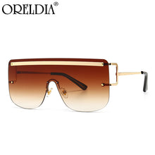 Load image into Gallery viewer, Flat Top Sunglasses Men And Women Retro Black Sunglasses Oversized Rimless Gradient Glasses 2023 Latest Sunglasses UV400
