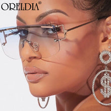 Load image into Gallery viewer, Flat Top Sunglasses Men And Women Retro Black Sunglasses Oversized Rimless Gradient Glasses 2023 Latest Sunglasses UV400