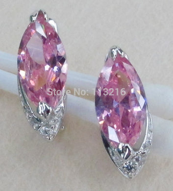 Markdown sale Pink Cubic Zirconia magnificent Jewelry Silver Plated Earrings R826 Romantic Style Women Jewelry Gift