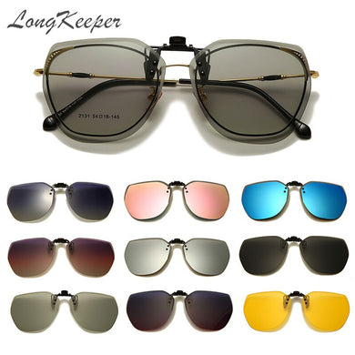 Flip Up Clip on Sun Glasses For Men Women Photochromic Driving Sunglasses Fishing Polarized Night Vision Goggle Oculos De Sol