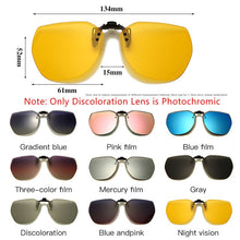 Load image into Gallery viewer, Flip Up Clip on Sun Glasses For Men Women Photochromic Driving Sunglasses Fishing Polarized Night Vision Goggle Oculos De Sol