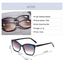 Load image into Gallery viewer, Floral Sun Reading Glasses Women Brown Lens Sunglasses Prebyopia Spectacles Eyeglasses Eyewear With Diopter +1.0to+4.0
