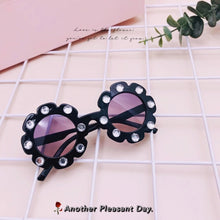 Load image into Gallery viewer, Flower Kids Sunglasses Shiny Rhinestone Pearl Children Sun Glasses UV400 Goggles Girls Boys Eyewear AB Crystal