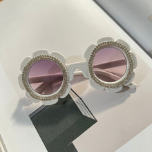 Load image into Gallery viewer, Flower Kids Sunglasses Shiny Rhinestone Pearl Children Sun Glasses UV400 Goggles Girls Boys Eyewear AB Crystal