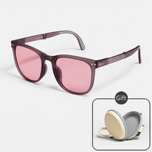 Load image into Gallery viewer, Folding Polarized Sunglasses Men Women Vintage Sun Glasses Female Square Summer UV400 Eyewear Driver Shades Glasses Case Oculos