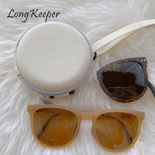 Load image into Gallery viewer, Folding Polarized Sunglasses Men Women Vintage Sun Glasses Female Square Summer UV400 Eyewear Driver Shades Glasses Case Oculos