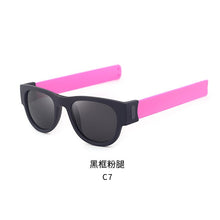 Load image into Gallery viewer, Folding Slap Sunglasses Polarized Mirror Women Slappable Bracelet Sun Glasses for Men Wristband Outdoor Colorful Fold Shades
