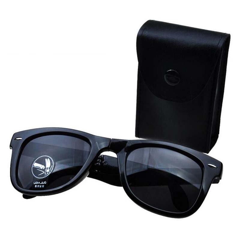 Folding Sunglasses Men with Case Box Foldable Women Brand Designer Sun Glasses Mirror Retro Outdoor