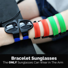 Load image into Gallery viewer, Folding Wrist Sunglasses Fancy Slap Wristband Men Portable Wrist Sunglasses Women Sports Bracelet Trend Square Sun Glasses UV400