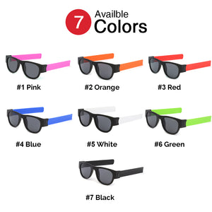 Folding Wrist Sunglasses Fancy Slap Wristband Men Portable Wrist Sunglasses Women Sports Bracelet Trend Square Sun Glasses UV400