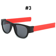 Carica l&#39;immagine nel visualizzatore di Gallery, Occhiali da sole da polso pieghevoli Cinturino fantasia schiaffo da uomo Occhiali da sole da polso portatili Bracciale sportivo da donna Trend Occhiali da sole quadrati UV400 