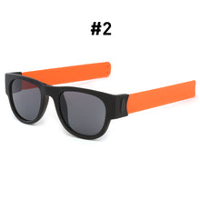 Load image into Gallery viewer, Folding Wrist Sunglasses Fancy Slap Wristband Men Portable Wrist Sunglasses Women Sports Bracelet Trend Square Sun Glasses UV400