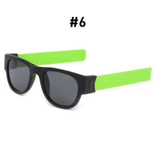 Folding Wrist Sunglasses Fancy Slap Wristband Men Portable Wrist Sunglasses Women Sports Bracelet Trend Square Sun Glasses UV400