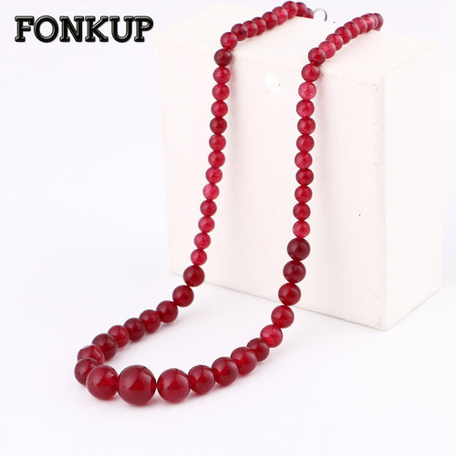 Collane di agata Gioielli con perline rosse Donna Catena corta Accessori in pietra originale Abalorios Para Bisuteria a vapore naturale 