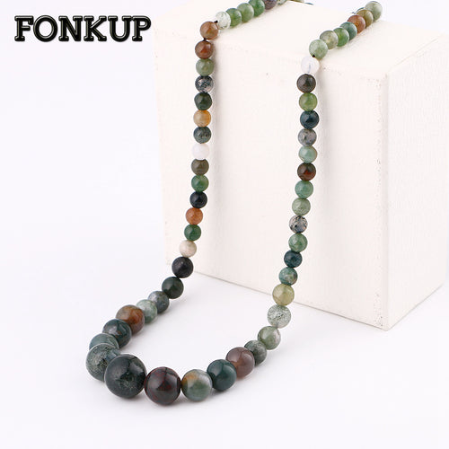 Aquatic Agate Necklaces Women Bead Chain Accessories Men Short Bijoux Trendy Kolye Woven Rhinestone Miraculous Ladybug