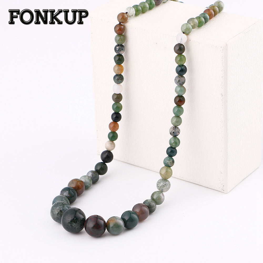 Aquatic Agate Necklaces Women Bead Chain Accessories Men Short Bijoux Trendy Kolye Woven Rhinestone Miraculous Ladybug