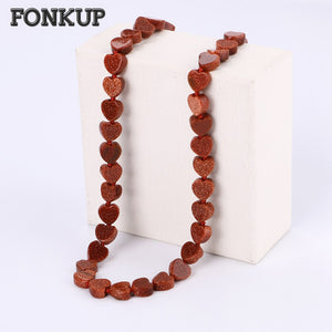 Goldstone Necklace Power Stone Collier Femme Jewelry Punk Men Accessories Manual Section Heart-Shaped Ornaments Lot Steam