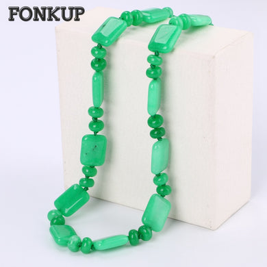 Green Jasper Necklace Gemstone Power Chain Bohemia Women Jewellery Femme Short Ornaments Natural Stone Neck Transparent