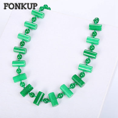 Collana di diaspro verde Ciondolo in pietra di potere Casual Donna Gioielli corti Anniversario Ornamenti Sfera fai da te Perline Catena Fortuna 