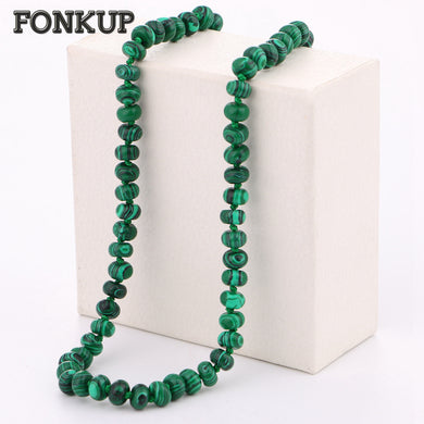Collana con malachite Collana con catena di perline da donna Girocollo in pietra naturale Uomo alla moda Colares Accessori femminili Commemorazione fortunata 