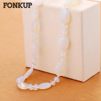 Men Short Necklace Opal Power Jewelry Classic Women Gioielli Engagement Water Drop Sieraden Penguin White Bead Madalyon