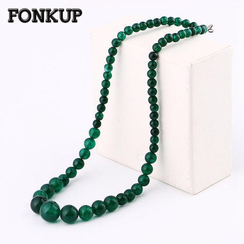 Natural Agate Necklace Gem Power Jewelry Women Short Accessories Vintage Bead Chain Stone Female Yoga Gioielli Simple Bag