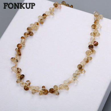 Collana al quarzo naturale Catena rotonda con perline trasparenti Gioielli da donna Accessori intrecciati Borsa da uomo corta Sieraden Maken Geode 