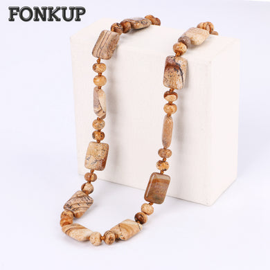 Picture Stone Necklace Power Gem Naszyjnik Women Clavicle Chain Beads Jewellery Punk Men Ornaments Miniature Bottle Reiki