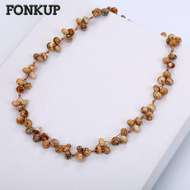 Picture Stone Necklace Power Stone Bead Chain Accessories Vintage Women Engagement Jewelry Men Clavicular Chain Hamsa Bag