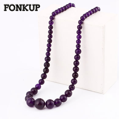 Purple Chalcedony Necklaces Bead Chain Accessories Men Short Jewellery Ethnic Women Accessories Vintage Follow Healing