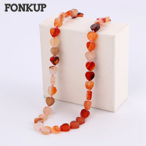 Red Agate Chains Natural Crystal Necklace Power Stone Ornaments Ethnic Women Item Decorations Fine Jewelry Heart Shaped