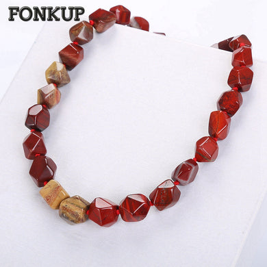 Collana di diaspro rosso Gioielli da donna Boemia Uomo Grandi accessori Fidanzamento Femme Ornamenti Catena Rolo irregolare Punk a vapore 