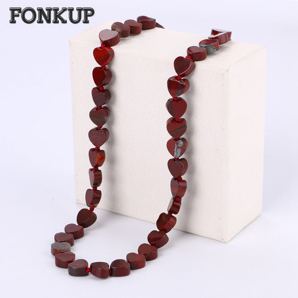 Red Jasper Necklace Ethnic Women Accessories Men Short Chains Stone Jewellery Creativity Couple Collar Naszyjniki Damskie