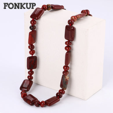 Red Jasper Necklace Women Short Chain Beading Natural Stone Ornaments Bead Red Rope Beads For Jewelry Making Abalorios