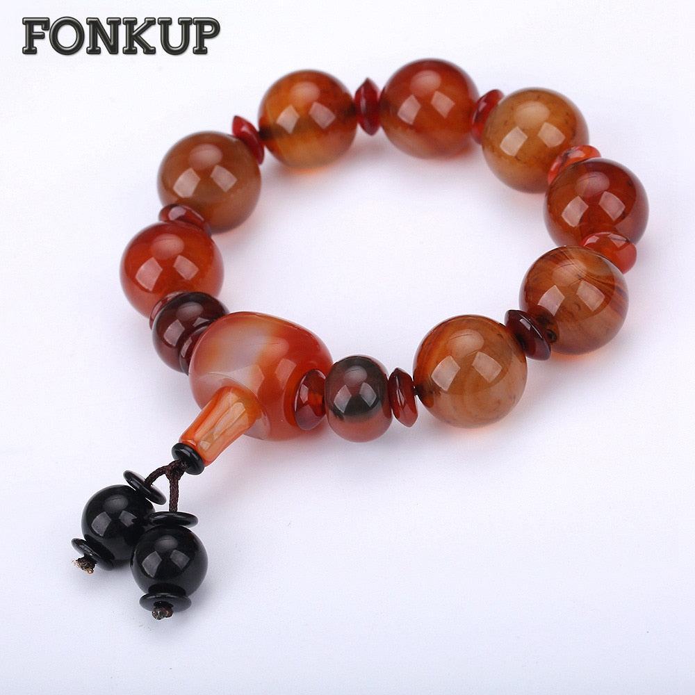 Romantic Women Hologram Bracelets Agate Bangle Fashion Men Party Jewelry Geometric Wristband Power Stone Red Wine Spacer