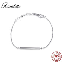 Load image into Gallery viewer, 925 Sterling Silver Bar Bracelet Minima Line Bracelet Chain Simpli Stick Bracelets&amp;Bangles wholesale gift ZK30