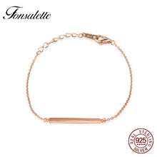 Load image into Gallery viewer, 925 Sterling Silver Bar Bracelet Minima Line Bracelet Chain Simpli Stick Bracelets&amp;Bangles wholesale gift ZK30