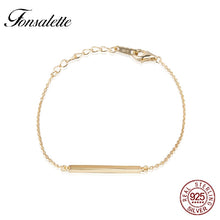 Load image into Gallery viewer, 925 Sterling Silver Bar Bracelet Minima Line Bracelet Chain Simpli Stick Bracelets&amp;Bangles wholesale gift ZK30
