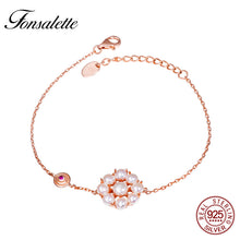 Load image into Gallery viewer, 925 Sterling Silver Cultured Pearl Petal Flowers Bangle Bracelets For Women Bride Party jewelry Gift ZK30