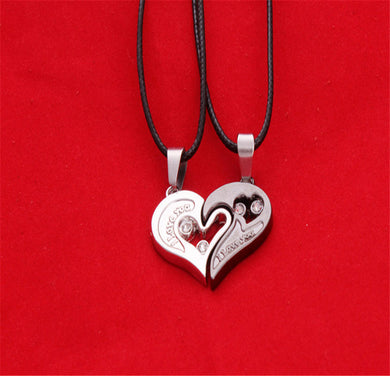 Per coppie, moda coreana da donna, pendenti con sospensione accoppiati, modello Collares, collane con cuore, amore, catena in acciaio inossidabile da uomo 