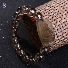 Load image into Gallery viewer, Forkup Bead Chain Bracelets Classic Women Bangle Smoky Quartz Jewellery Party Accessories Constellation Sculpture Buddha Figure