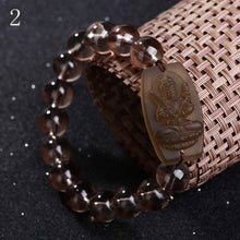 Load image into Gallery viewer, Forkup Bead Chain Bracelets Classic Women Bangle Smoky Quartz Jewellery Party Accessories Constellation Sculpture Buddha Figure