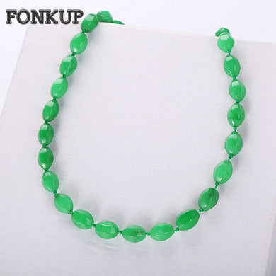 Forkup Collane di diaspro Catene di perline verdi Catena classica da donna Clavicolare Gioielleria raffinata Anniversario Accessori rotondi personalizzati 