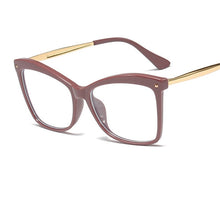 Load image into Gallery viewer, Frame Women's Glasses Transparent Vintage Cat Eye Rivet Female Glasses Metal Women's Eyeglasses With Frame