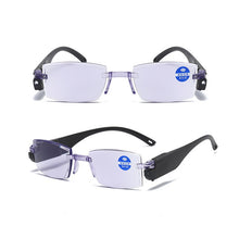 Load image into Gallery viewer, Frameless Anti-blue Light Reading Glasses Dual-use Smart zoom Presbyopia Eyeglasses With Led Light For 100-350 Degree Unisex