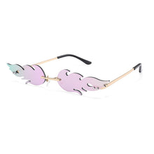 Load image into Gallery viewer, Frameless Flame Women Sunglasses Fashion Trend Sunshade Mirror Personality Funny Wave Sunglasses Narrow Frame Retro Cool Glasses